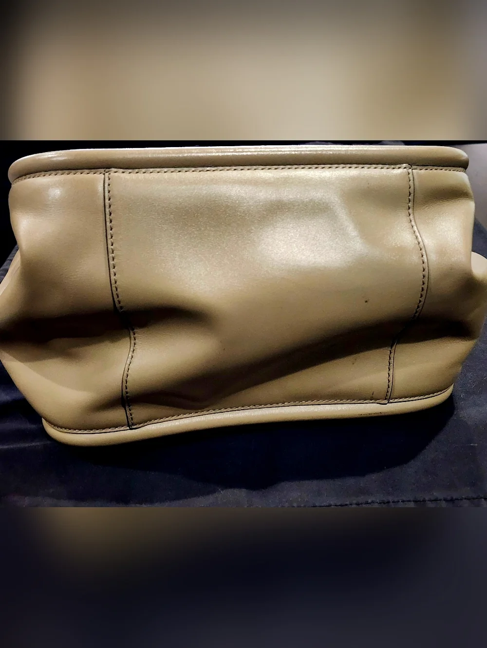 PROENZA SCHOULER | Luxury Calf Leather Ruched Tote Bag | Beige - Picture 7 of 11